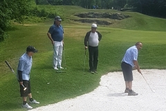 Anishinabek Nation Grand Chief Glen Hare getting the team out of the bunker.