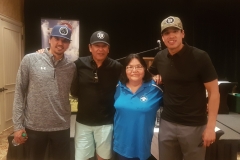 2018 Special Guests Brandon Nolan, Ted Nolan and Jordan Nolan with volunteer Cecile Hookimaw